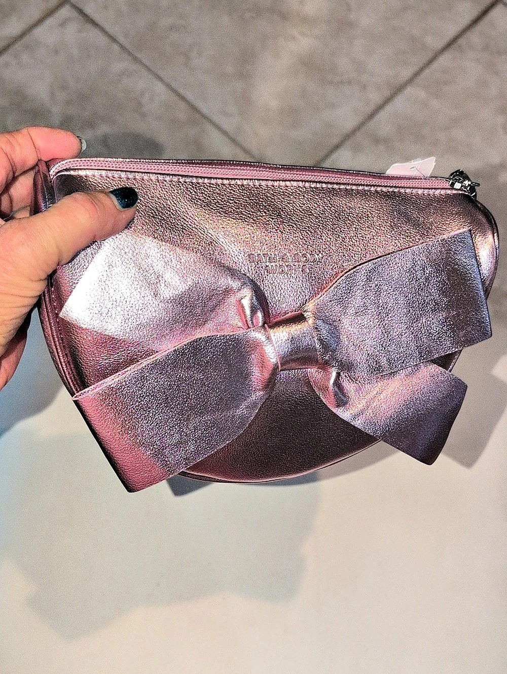 Bath And Body Works Metallic Pink Cosmetics Bag Or Clutch - NWT